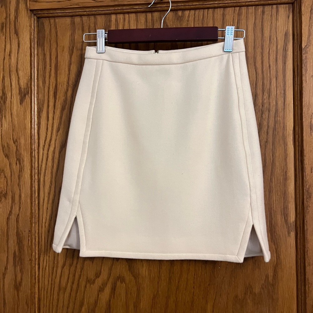 J.Crew Womens Wool Skirt - Size 00 - Color Ivory